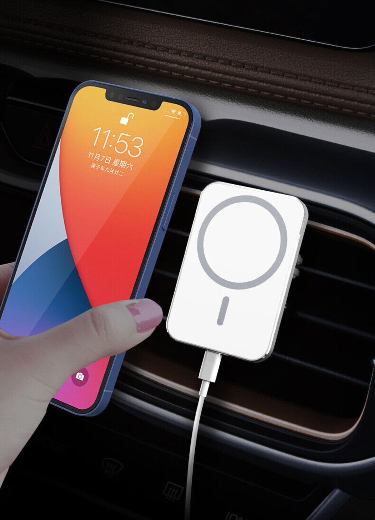 Auto Halterung Wireless Ladegerät KFZ 2in1 Universal Handy Induktion Magnetisch
