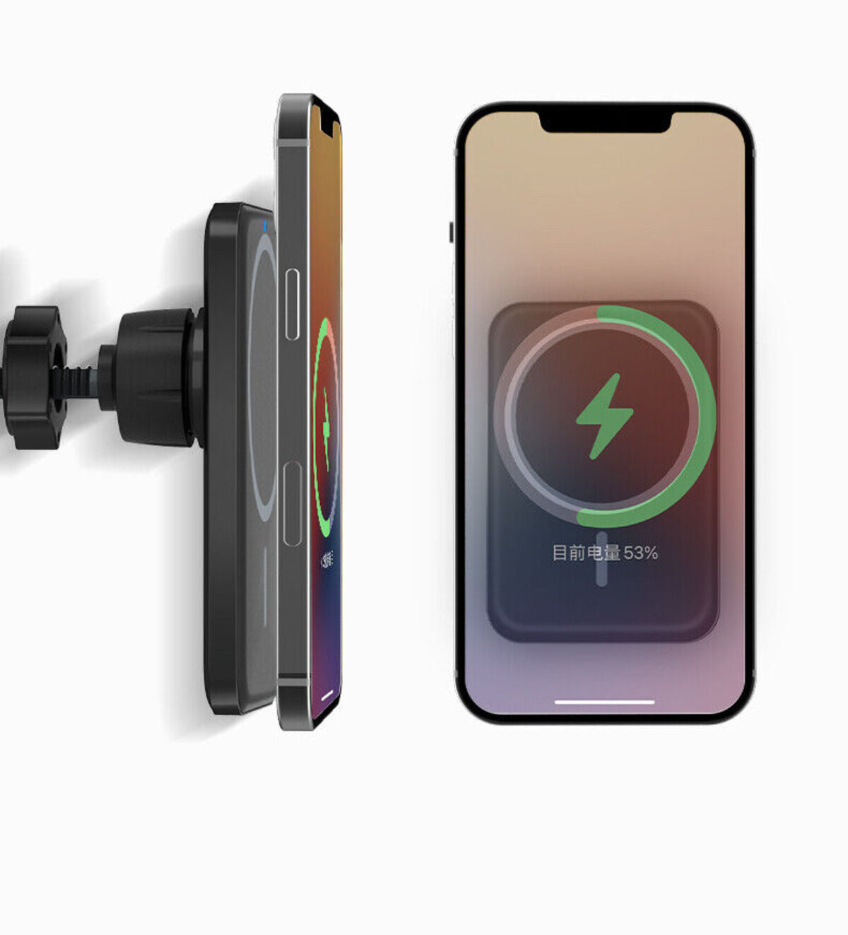Auto Halterung Wireless Ladegerät KFZ 2in1 Universal Handy Induktion Magnetisch