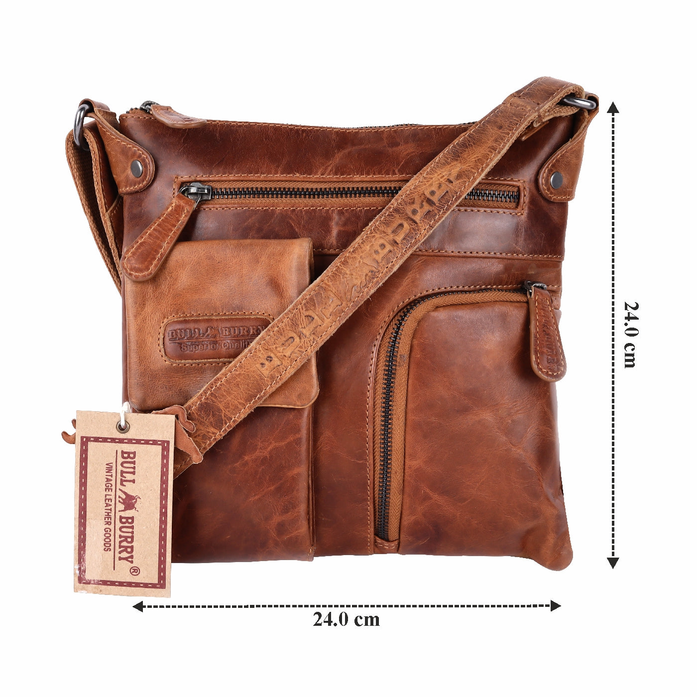 Leder Umhängetasche Herren Damen Schulter-Tasche Minibag Crossbag Bull Burry