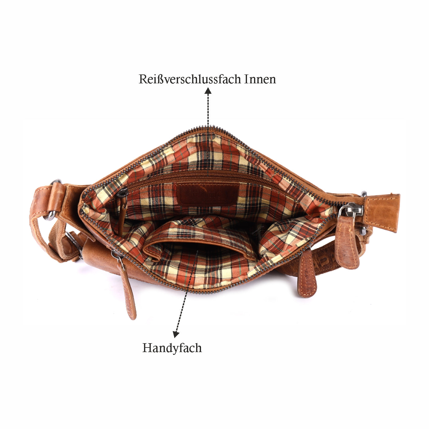 Leder Umhängetasche Herren Damen Schulter-Tasche Minibag Crossbag Bull Burry