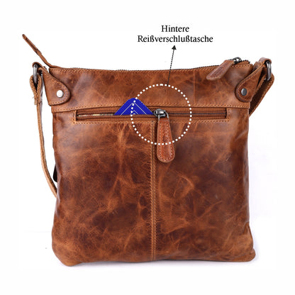 Leder Umhängetasche Herren Damen Schulter-Tasche Minibag Crossbag Bull Burry