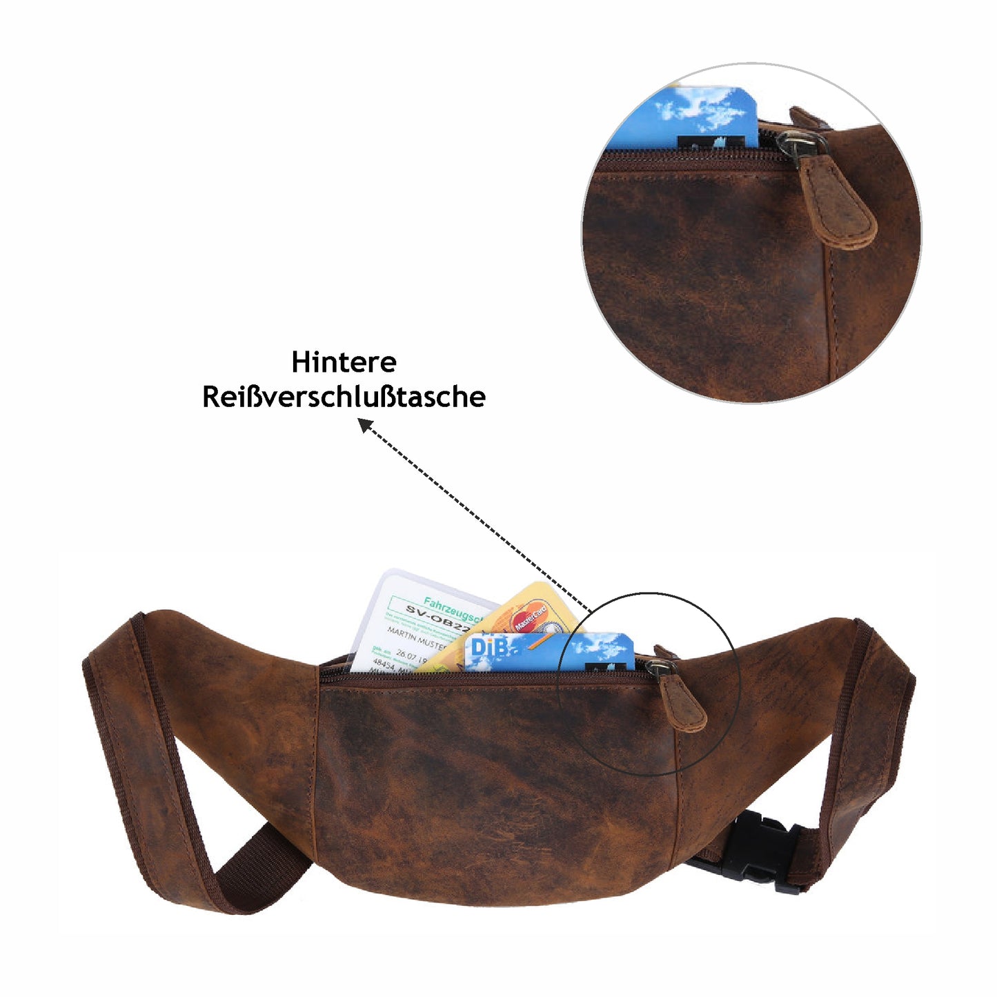 Bauchtasche Gürteltasche Hüfttasche Umhängetasche Crossbag Leder Sport Tasche