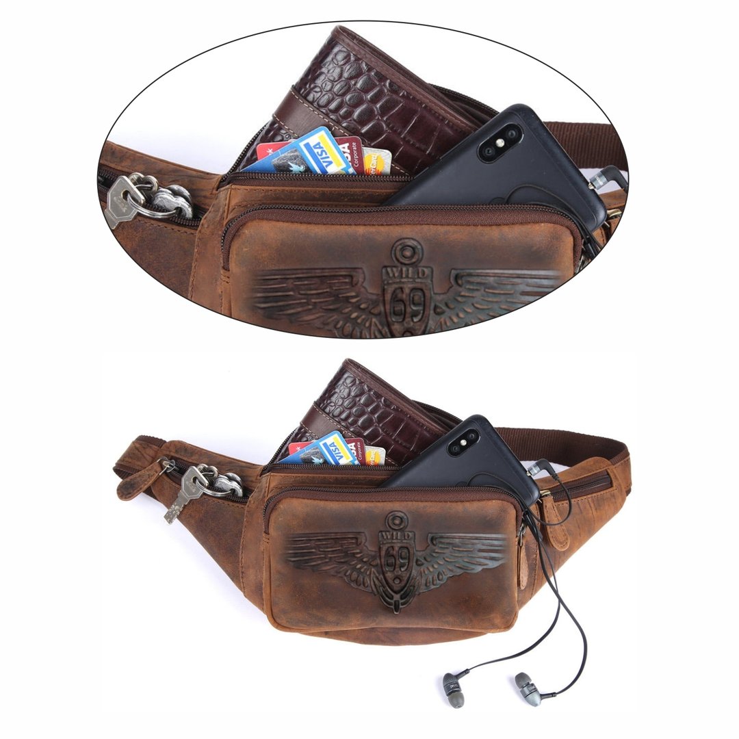 Bauchtasche Gürteltasche Hüfttasche Umhängetasche Crossbag Leder Sport Tasche