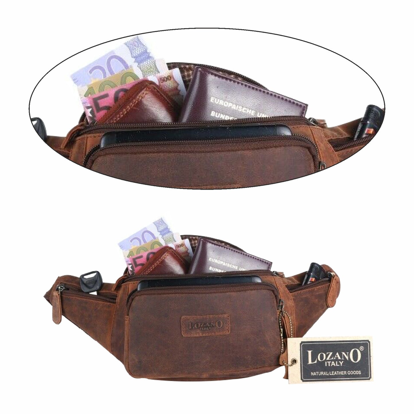Bauchtasche Gürteltasche Hüfttasche Umhängetasche Crossbag Leder Sport Tasche