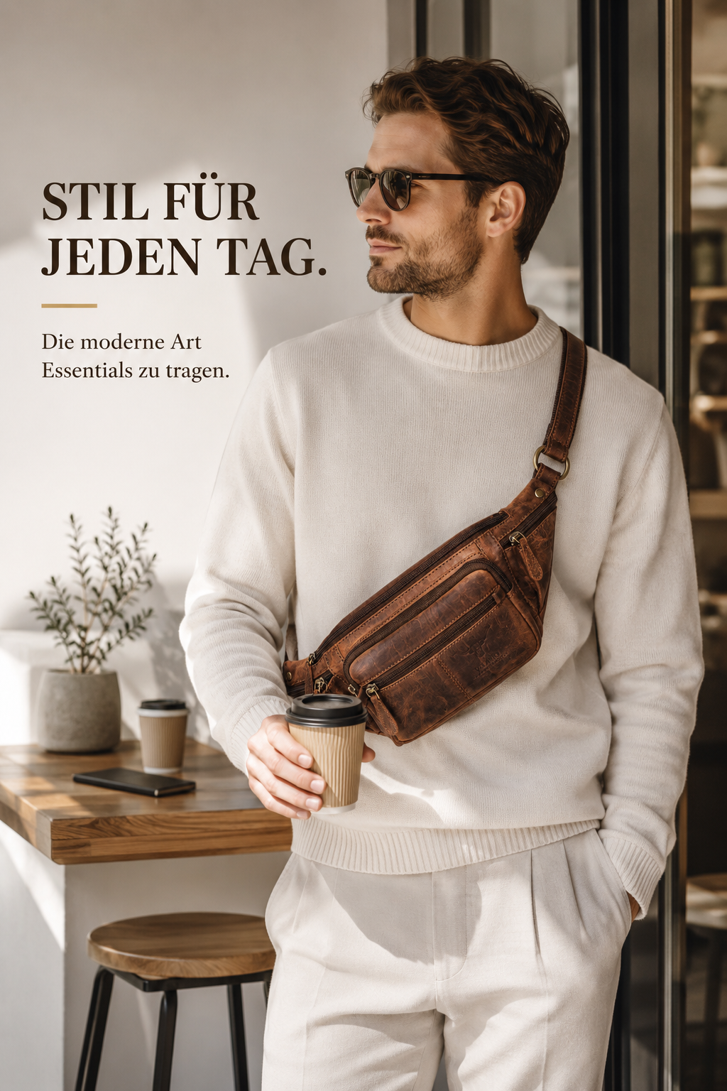 Bauchtasche Gürteltasche Hüfttasche Umhängetasche Crossbag Leder Sport Tasche
