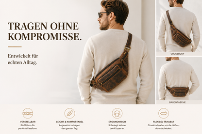 Bauchtasche Gürteltasche Hüfttasche Umhängetasche Crossbag Leder Sport Tasche