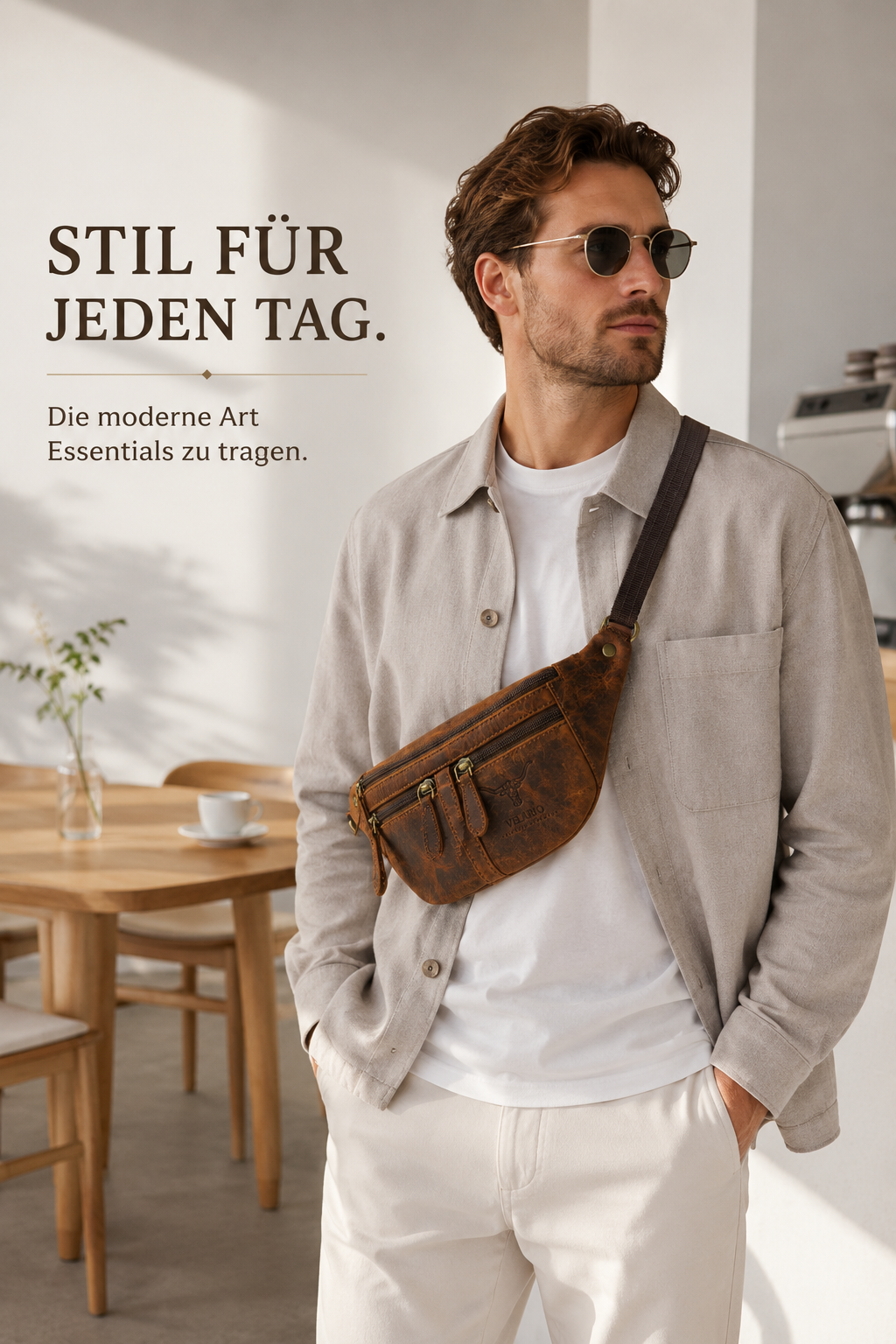 Bauchtasche echt Leder Gürteltasche Hüfttasche Umhängetasche Crossbag Tasche