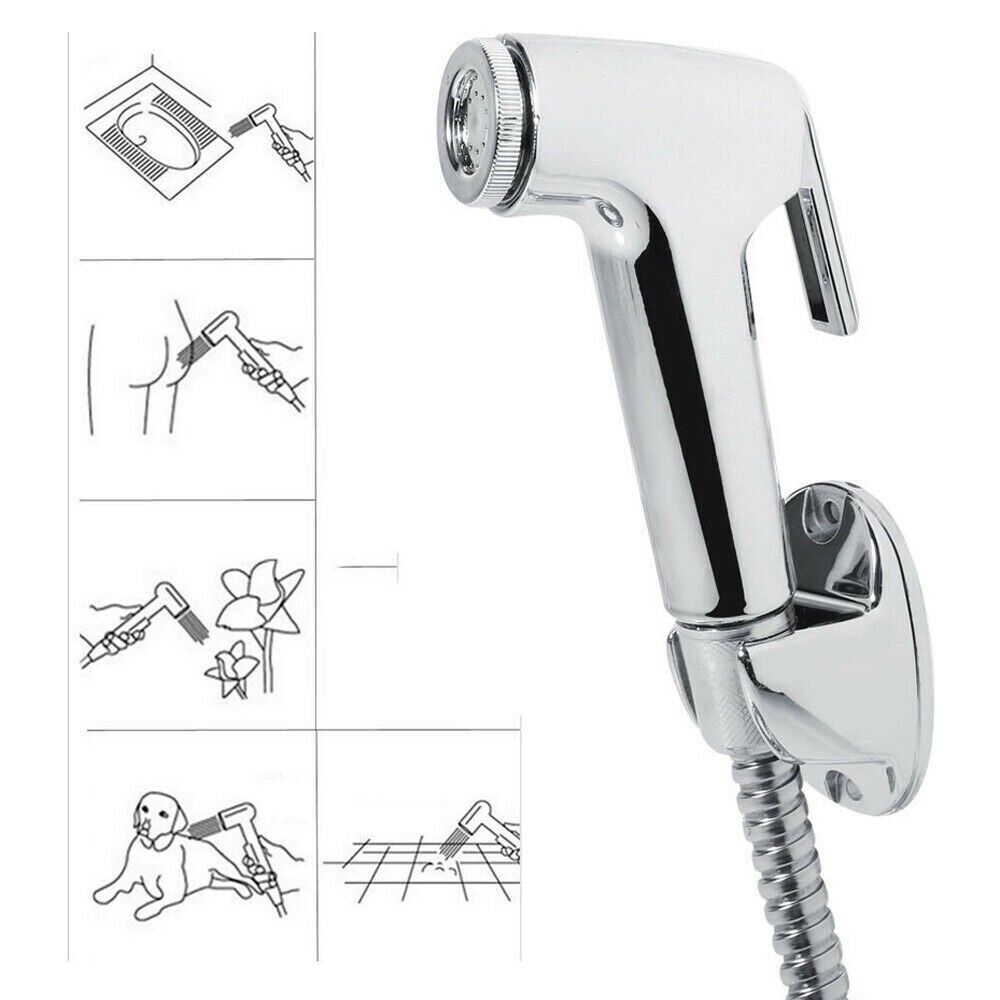 Bidet Brause Set Schlauch + Halter Dusche Edelstahl Hand WC Duschkopf Hygiene Po