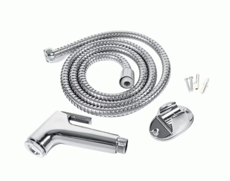 Bidet Brause Set Schlauch + Halter Dusche Edelstahl Hand WC Duschkopf Hygiene Po