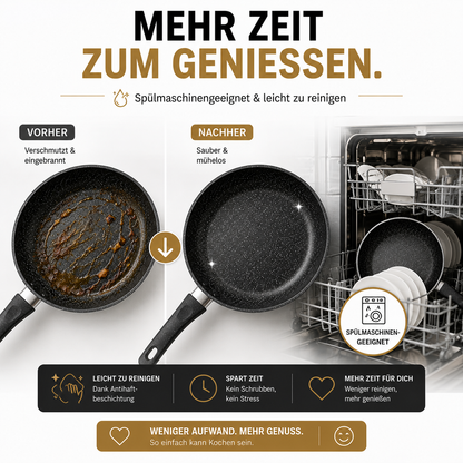 Pfannenset 3 Tlg Induktion Antihaft Brat Pfannen Set 20 24 28 cm Granit Qivee