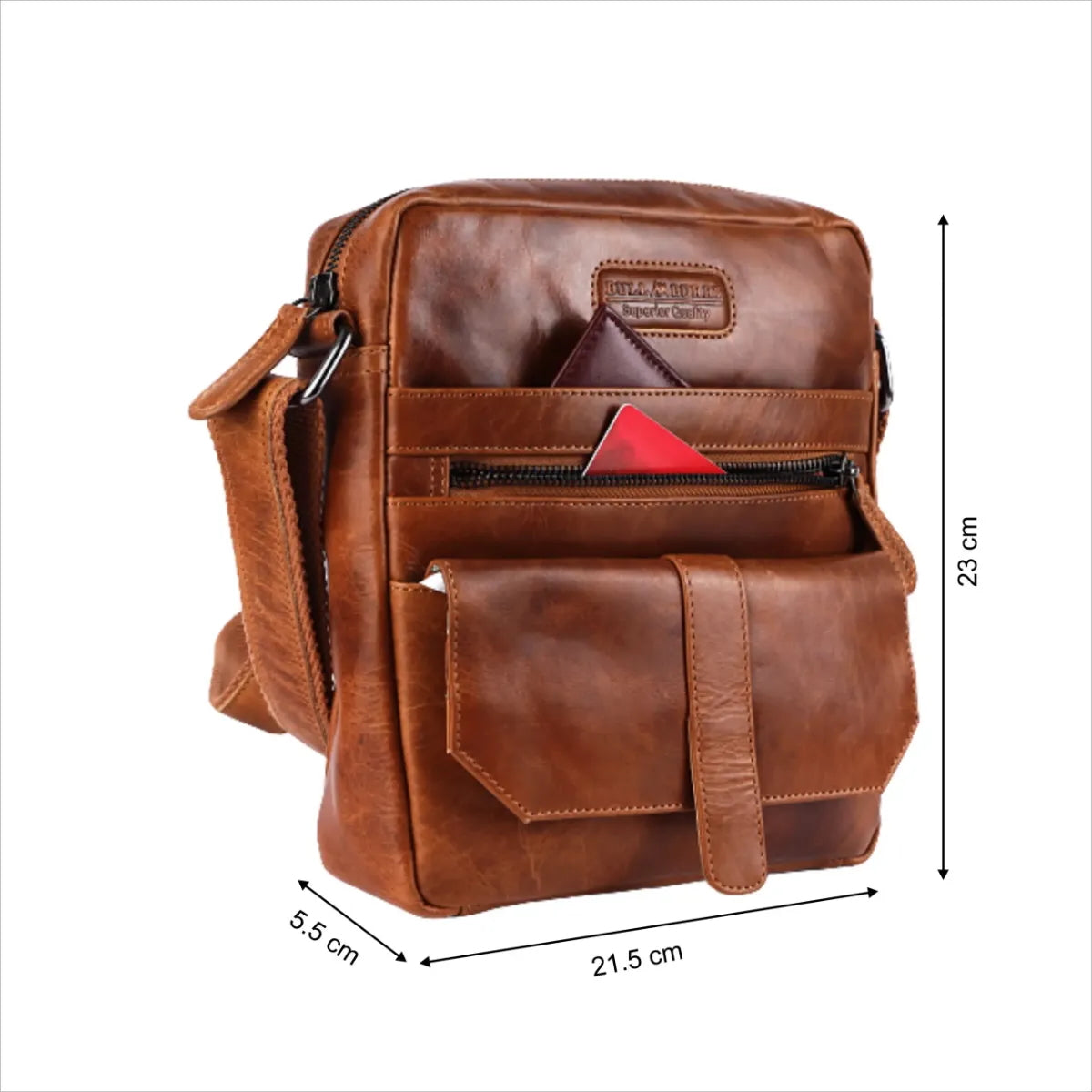 Echt Leder Umhängetasche Tasche Minibag Herren Damen Crossbag Bull & Burry