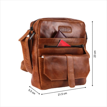 Echt Leder Umhängetasche Tasche Minibag Herren Damen Crossbag Bull & Burry