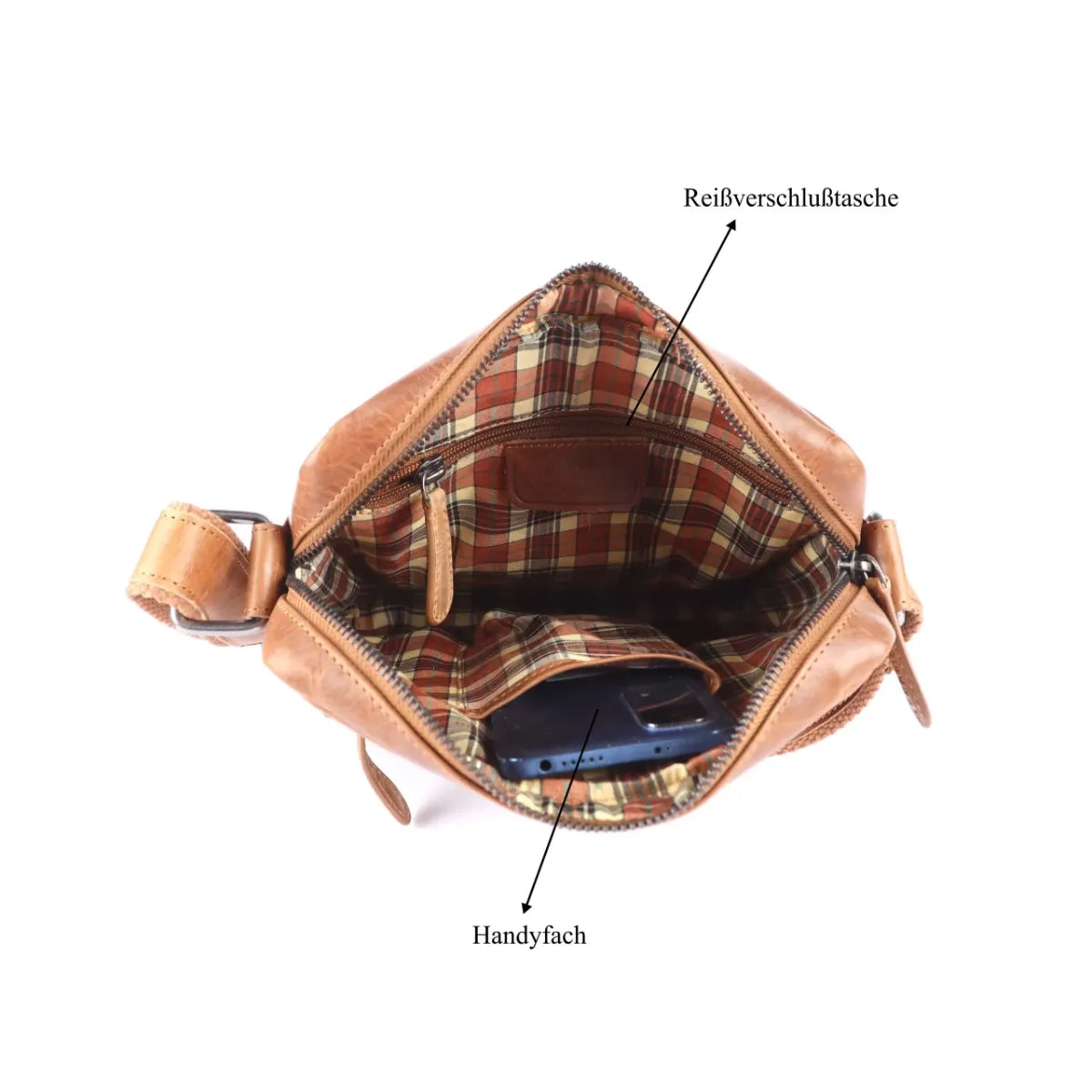 Echt Leder Umhängetasche Tasche Minibag Herren Damen Crossbag Bull & Burry