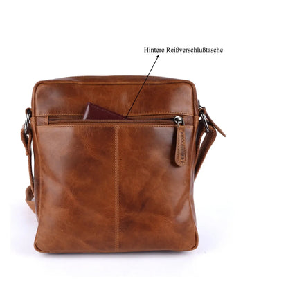 Echt Leder Umhängetasche Tasche Minibag Herren Damen Crossbag Bull & Burry