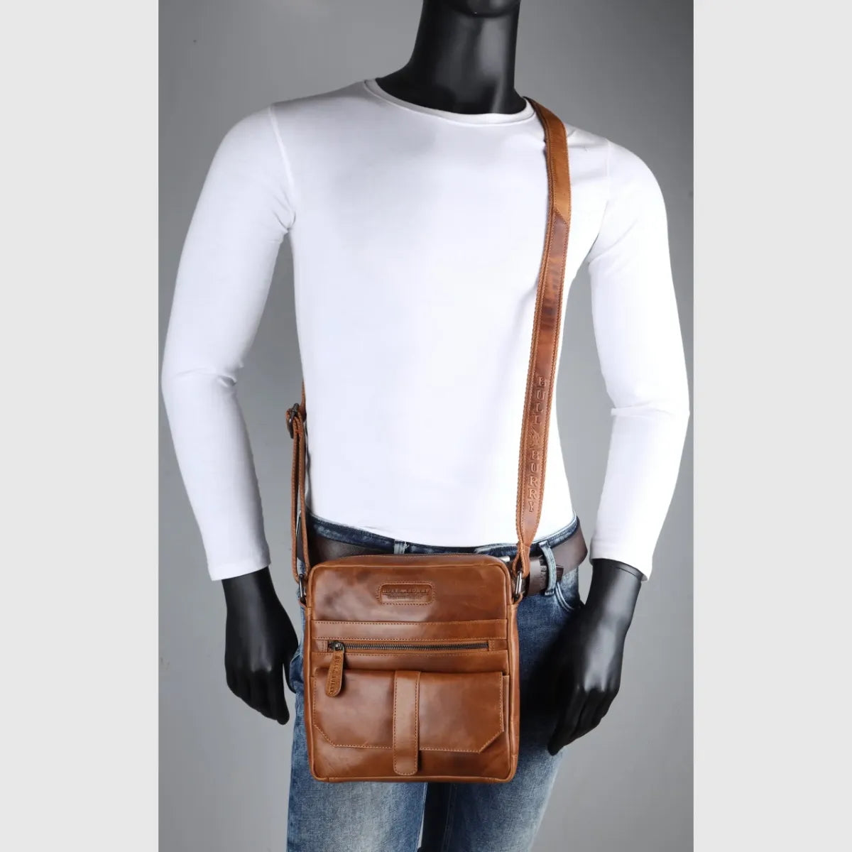Echt Leder Umhängetasche Tasche Minibag Herren Damen Crossbag Bull & Burry