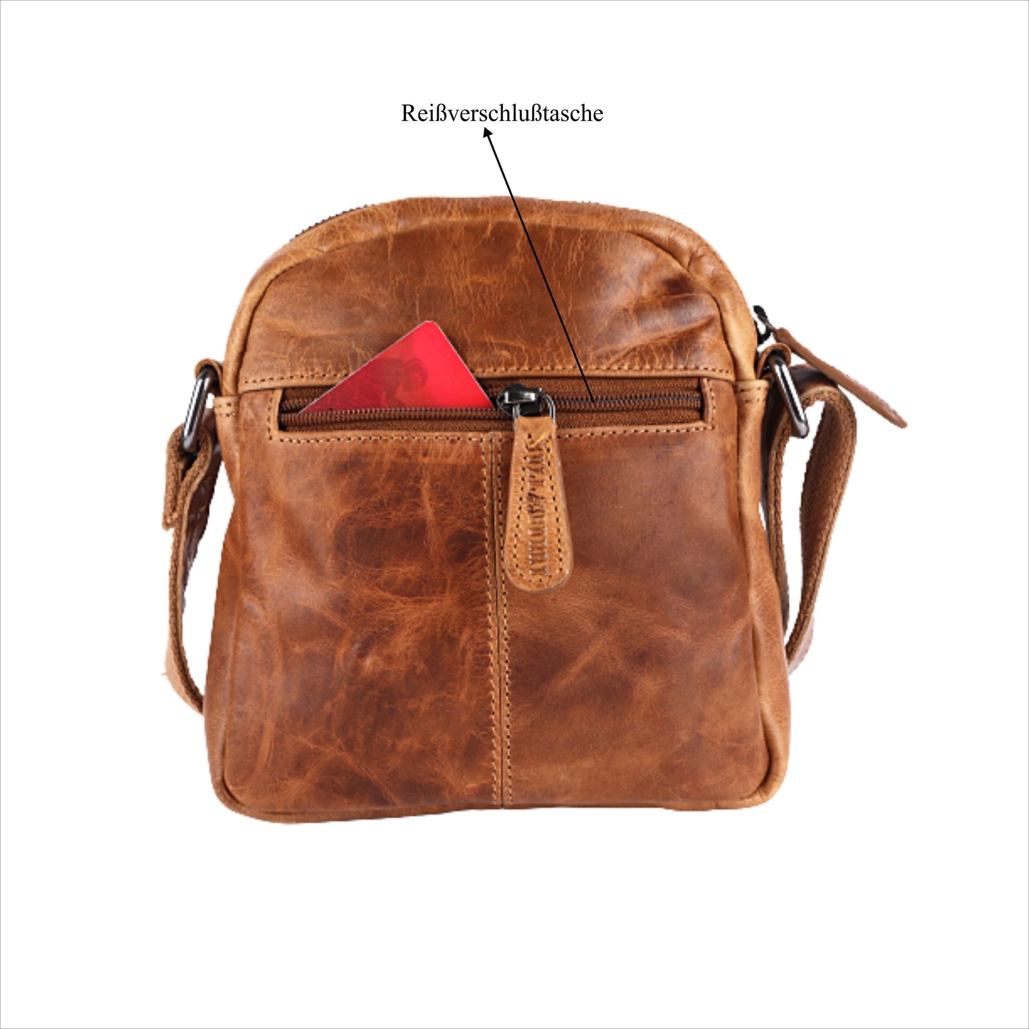 Leder Umhängetasche Herren Damen Schulter-Tasche Minibag Crossbag Bull & Burry