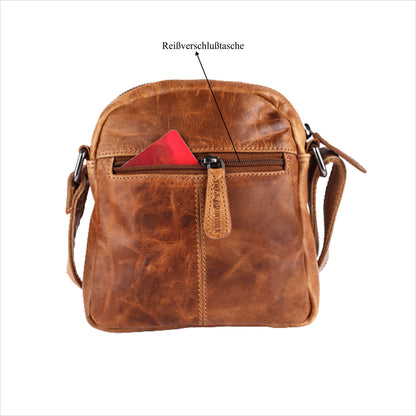 Leder Umhängetasche Herren Damen Schulter-Tasche Minibag Crossbag Bull & Burry