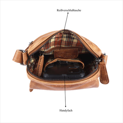 Leder Umhängetasche Herren Damen Schulter-Tasche Minibag Crossbag Bull & Burry
