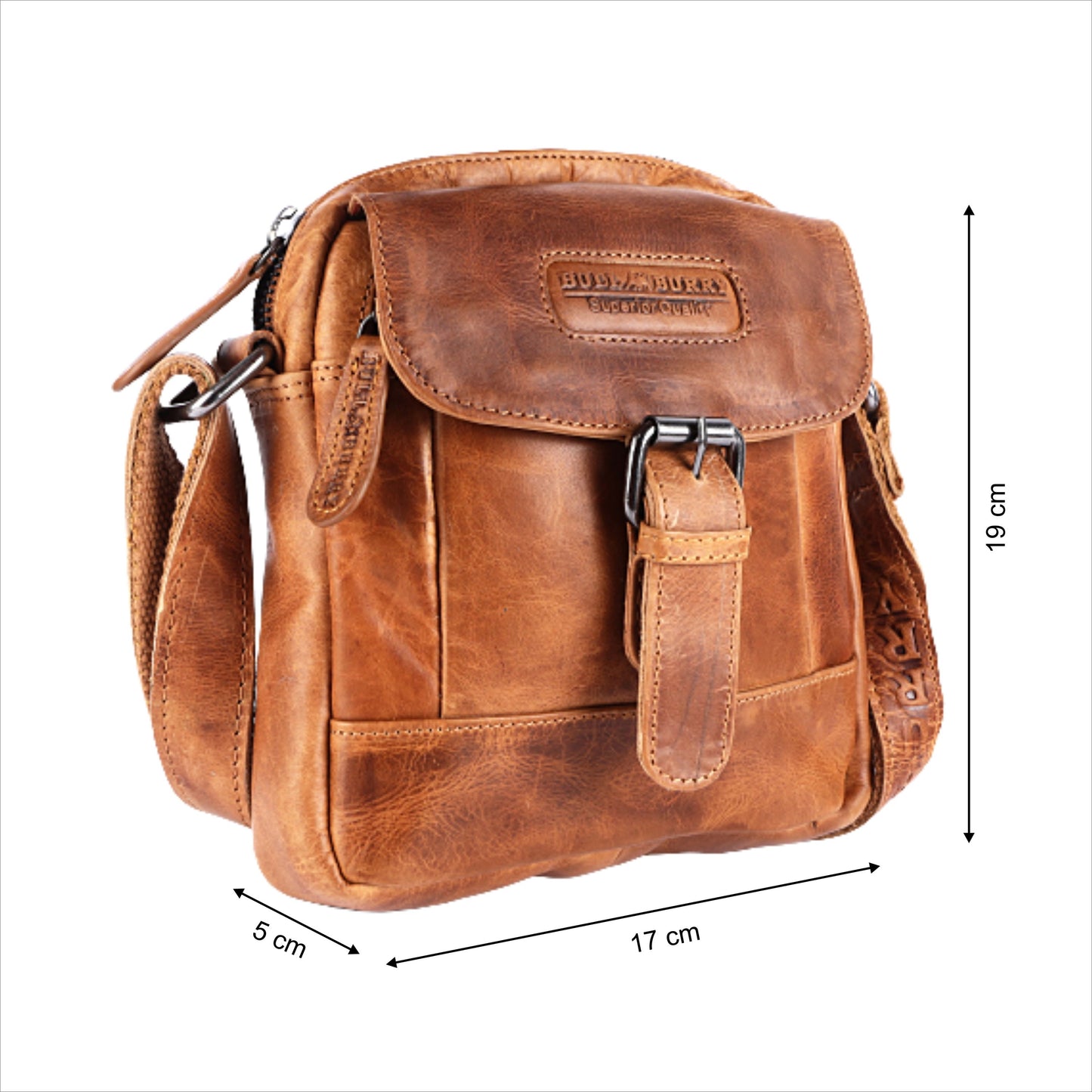 Leder Umhängetasche Herren Damen Schulter-Tasche Minibag Crossbag Bull & Burry