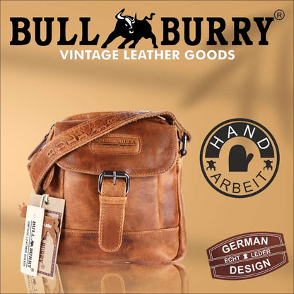 Leder Umhängetasche Herren Damen Schulter-Tasche Minibag Crossbag Bull & Burry