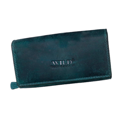 Echt Leder Geldbörse Damen Geldbeutel Luxus Büffelleder Portemonnaie Brieftasche