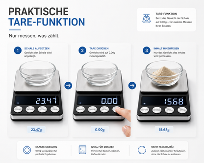 Digitale Feinwaage Taschenwaage 500 g 0,01 Waage Goldwaage Briefwaage Präzision