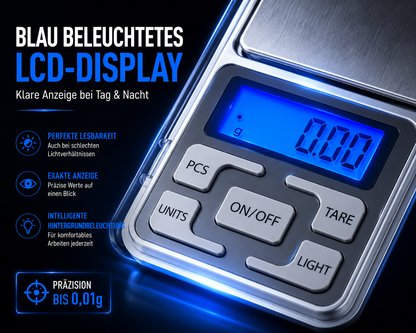 Digitale Feinwaage Taschenwaage bis 500 g 0,01 Waage Goldwaage Briefwaage Präzisionswaage