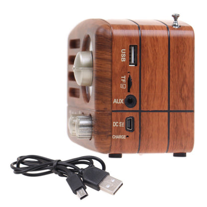 Drei Band Retro Radio AUX-IN Bluetooth USB/SD/TF MP3 mit Akku Holz Gehäuse