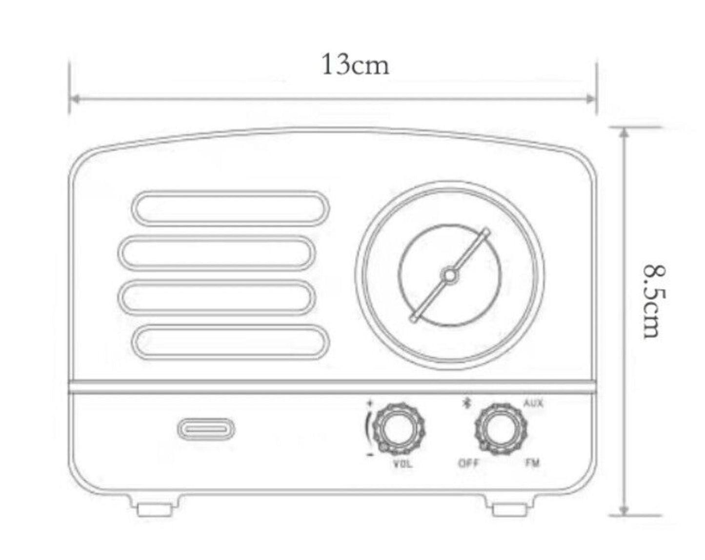 Drei Band Retro Radio AUX-IN Bluetooth USB/SD/TF MP3 mit Akku Holz Gehäuse