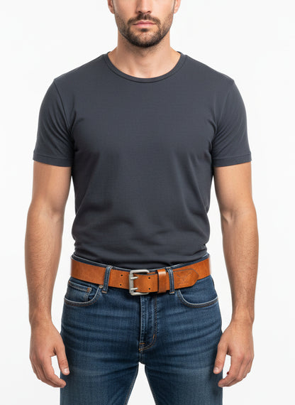 Echt Leder Gürtel Herren Damen Ledergürtel Schwarz 4cm für Anzug, Jeans Kürzbar