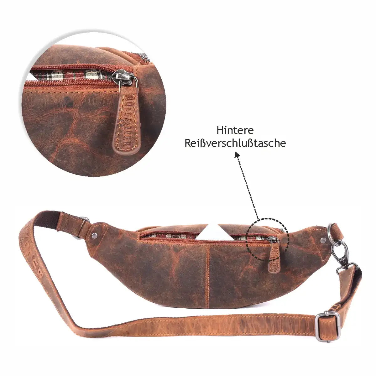 Bauchtasche Echt Leder Gürteltasche Hüfttasche Vintage Herren Damen BullBurry