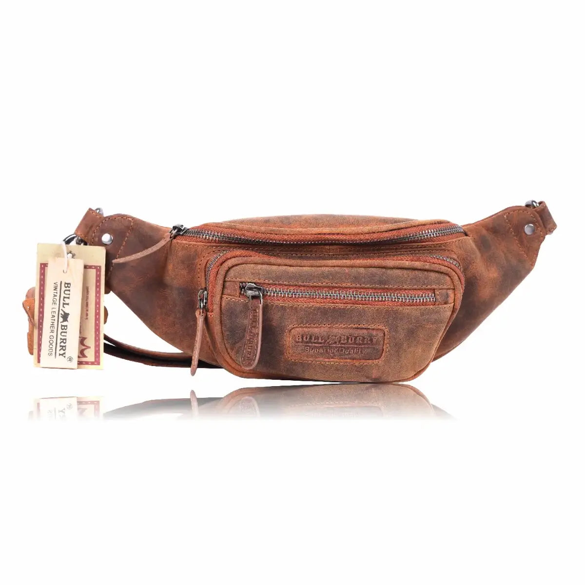 Bauchtasche Echt Leder Gürteltasche Hüfttasche Vintage Herren Damen BullBurry