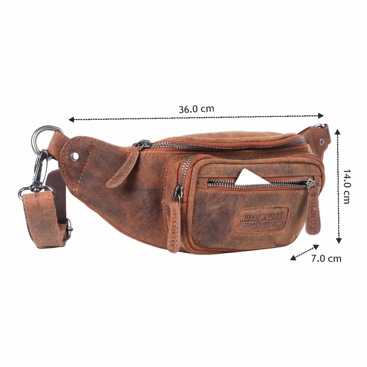 Bauchtasche Echt Leder Gürteltasche Hüfttasche Vintage Herren Damen BullBurry