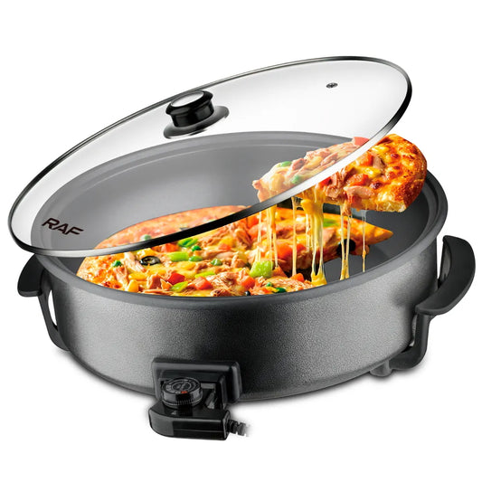 Elektrische Multifunktions-Pfanne Pizzapfanne Elektro mit Deckel 42 x 9 cm 1500W