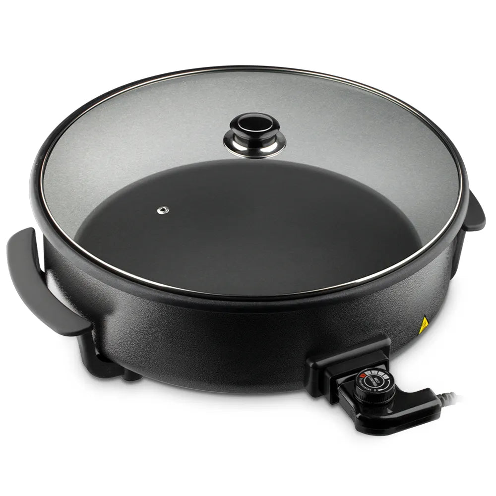 Elektrische Multifunktions-Pfanne Pizzapfanne Elektro mit Deckel 42 x 9 cm 1500W
