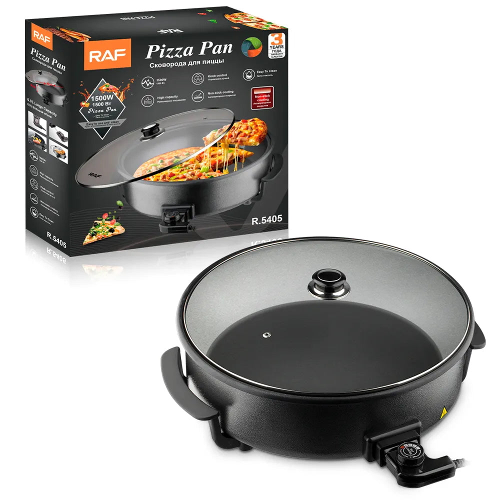 Elektrische Multifunktions-Pfanne Pizzapfanne Elektro mit Deckel 42 x 9 cm 1500W