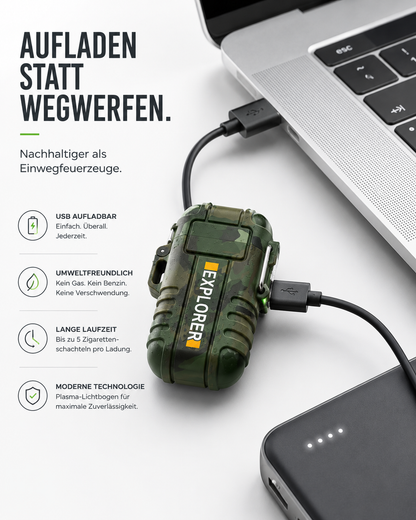 Elektro Sturmfeuerzeug Feuerzeug Elektronisches Wasserdicht inkl.Geschenkbox USB