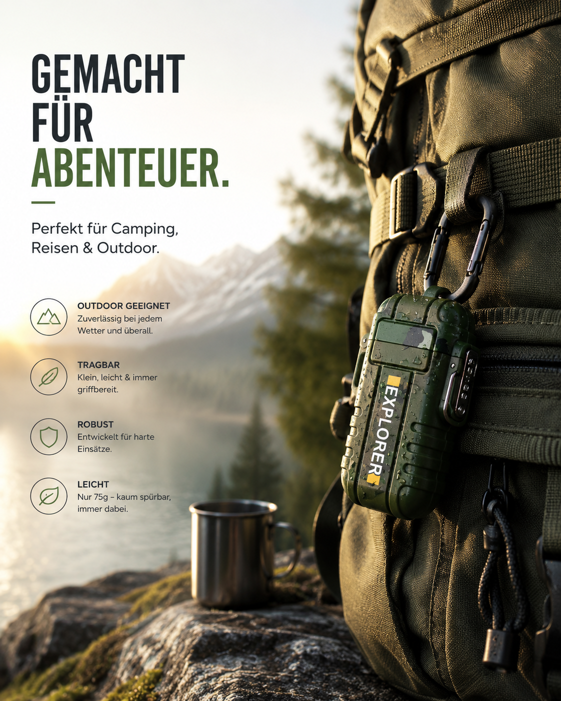 Elektro Sturmfeuerzeug Feuerzeug Elektronisches Wasserdicht inkl.Geschenkbox USB