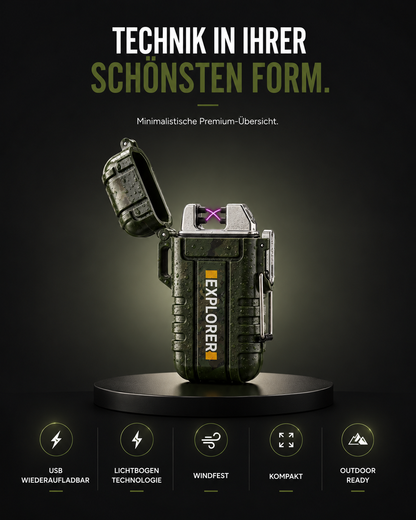 Elektro Sturmfeuerzeug Feuerzeug Elektronisches Wasserdicht inkl.Geschenkbox USB