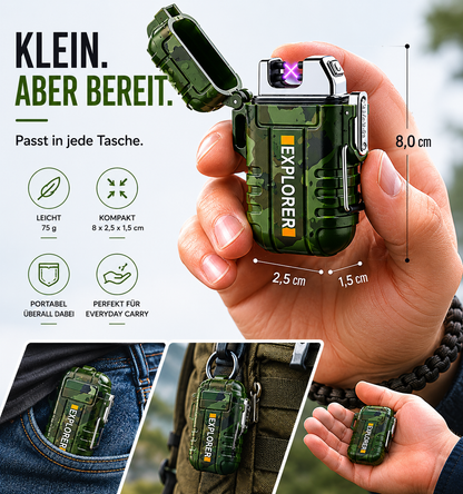 Elektro Sturmfeuerzeug Feuerzeug Elektronisches Wasserdicht inkl.Geschenkbox USB