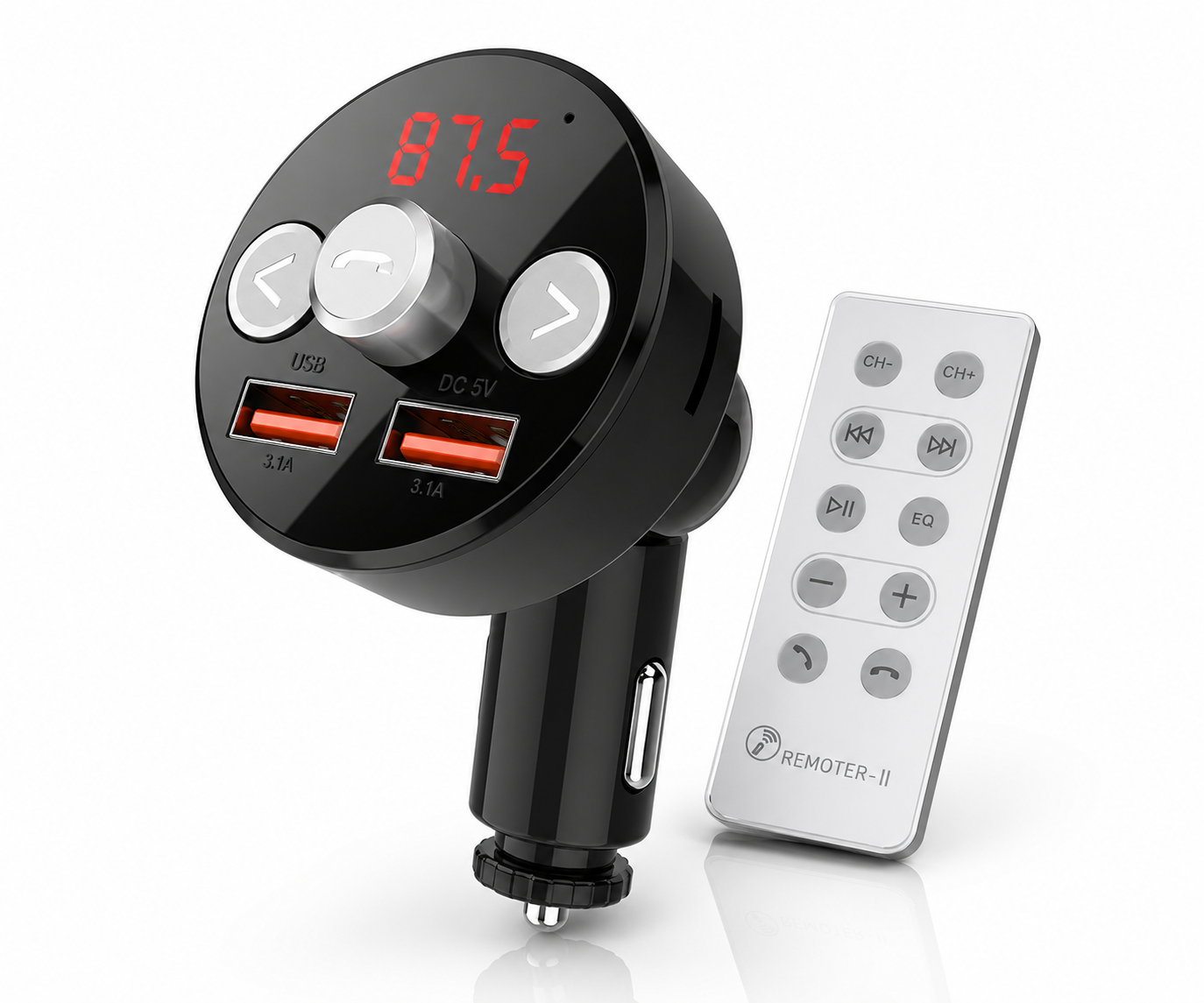 FM Transmitter Bluetooth 5.0 TF AUX Auto MP3 Player USB Ladegerät KFZ Dual Qivee