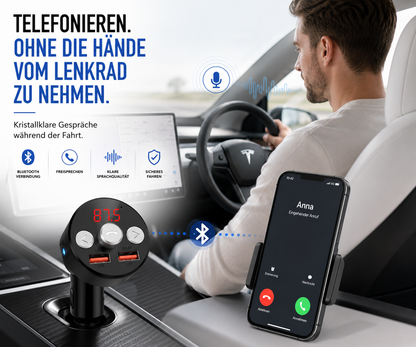 FM Transmitter Bluetooth 5.0 TF AUX Auto MP3 Player USB Ladegerät KFZ Dual Qivee