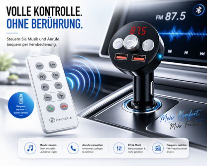 FM Transmitter Bluetooth 5.0 TF AUX Auto MP3 Player USB Ladegerät KFZ Dual Qivee