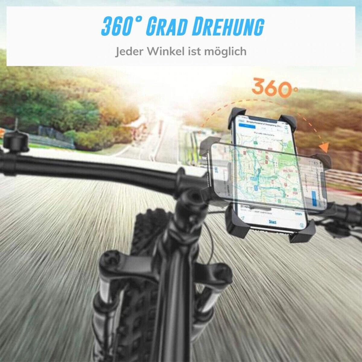 Fahrrad Motorrad Handy Halterung Halter Smartphone Wasserdicht bis 6.6 Zoll 360°