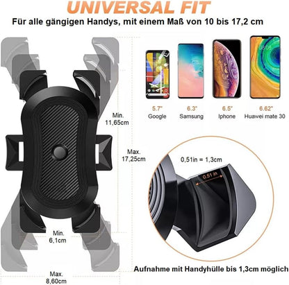 Fahrrad Motorrad Handy Halterung Halter Smartphone Wasserdicht bis 6.6 Zoll 360°