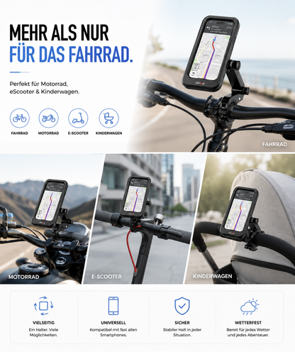 Fahrrad Motorrad Handy Halterung Halter Smartphone Wasserdicht bis 6,7 Zoll 360°