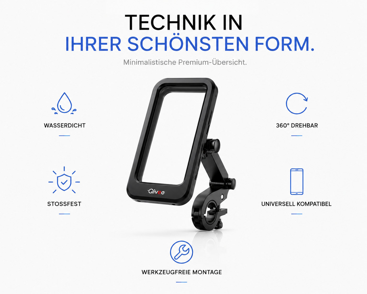 Fahrrad Motorrad Handy Halterung Halter Smartphone Wasserdicht bis 6,7 Zoll 360°