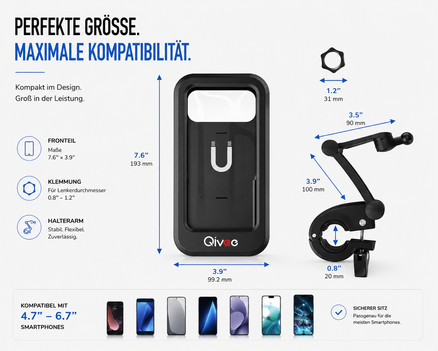 Fahrrad Motorrad Handy Halterung Halter Smartphone Wasserdicht bis 6,7 Zoll 360°