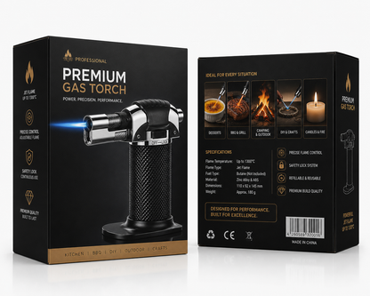 Flambierbrenner Bunsenbrenner Mini Gasbrenner Sturmflamme Crème-Brûlée Feuerzeug