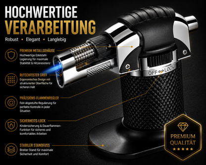 Flambierbrenner Bunsenbrenner Mini Gasbrenner Sturmflamme Crème-Brûlée Feuerzeug